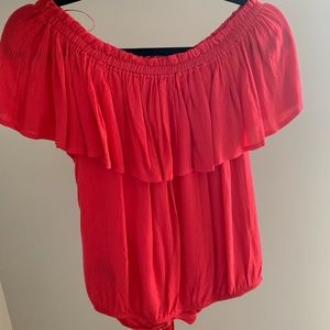 Coral tie front top
